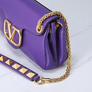 Valentino Garavani Stud Sign purple leather bag - 4