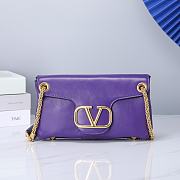 Valentino Garavani Stud Sign purple leather bag - 2