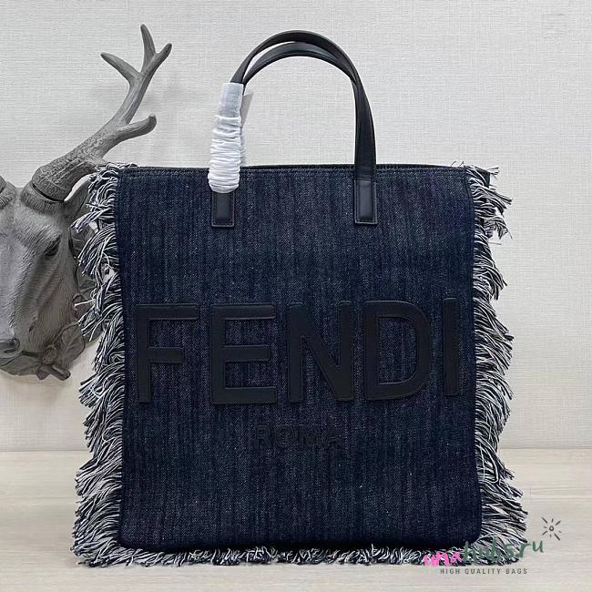 Fendi tote small dark denim bag - 1