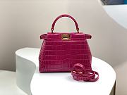 Fendi Peekaboo pink crocodile leather hand bag - 1