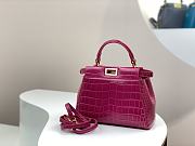 Fendi Peekaboo pink crocodile leather hand bag - 6