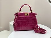 Fendi Peekaboo pink crocodile leather hand bag - 5