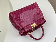 Fendi Peekaboo pink crocodile leather hand bag - 4