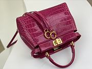 Fendi Peekaboo pink crocodile leather hand bag - 3