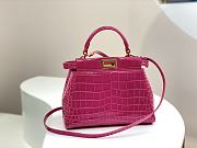 Fendi Peekaboo pink crocodile leather hand bag - 2