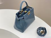 Fendi Peekaboo blue crocodile leather hand bag - 5