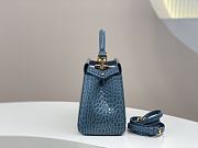 Fendi Peekaboo blue crocodile leather hand bag - 6