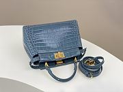 Fendi Peekaboo blue crocodile leather hand bag - 2