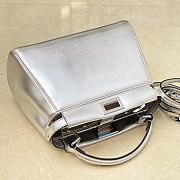 Fendi Peekaboo silver leather hand bag - 3