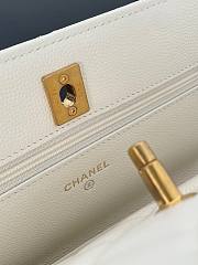 Chanel Woc double chain white leather bag - 3