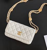 Chanel Woc double chain white leather bag - 1