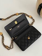 Chanel Woc double chain black leather bag - 2