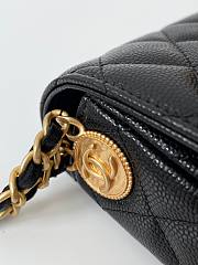 Chanel Woc double chain black leather bag - 4