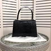 Balenciaga Medium Hourglass Top Handle Crocodile Leather Bag - 1