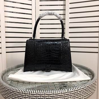 Balenciaga Medium Hourglass Top Handle Crocodile Leather Bag