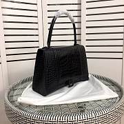 Balenciaga Medium Hourglass Top Handle Crocodile Leather Bag - 6