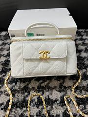 Chanel 22A Quilted Mini Vanity White Bag - 1