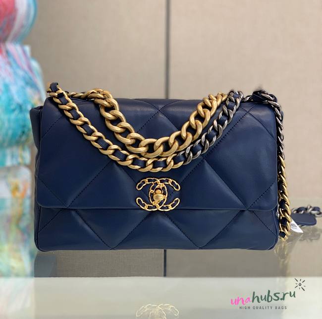 Chanel 19 Flap Medium Blue Bag - 1