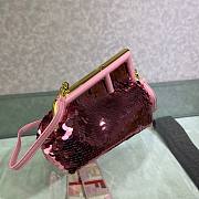 Fendi first pink sequinned leather bag - 2