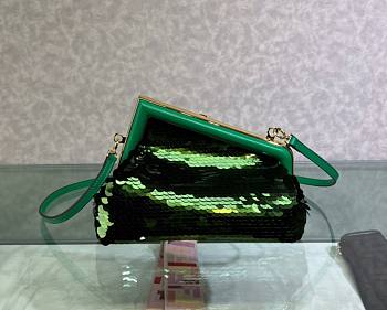 Fendi first green sequinned leather bag