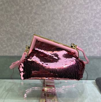 Fendi first pink sequinned leather bag