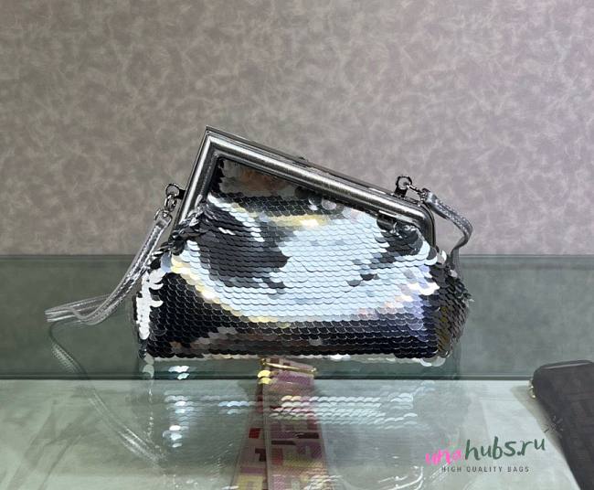 Fendi first silver sequinned leather bag - 1