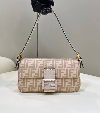 Fendi Baguette 1997 Beige FF wool bag