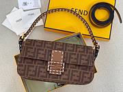 Fendi Baguette 1997 Dark Beige FF wool bag - 1