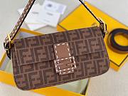 Fendi Baguette 1997 Dark Beige FF wool bag - 4