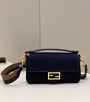 Fendi Baguette Dark blue FF canvas bag - 1