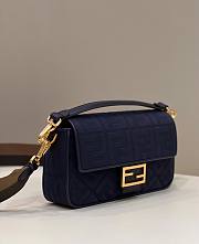 Fendi Baguette Dark blue FF canvas bag - 4