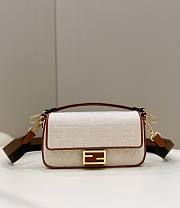 Fendi Baguette white FF canvas bag - 1