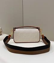 Fendi Baguette white FF canvas bag - 5