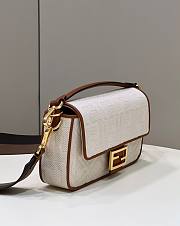 Fendi Baguette white FF canvas bag - 2