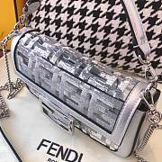 Fendi Silver PVC Transparent Sequin Mini Baguette Bag - 4