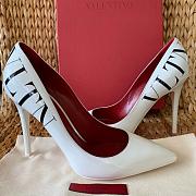 Valentino VLTN White Patent Leather Heels - 4