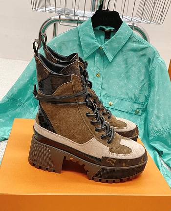 Louis Vuitton Lauréate Desert brown leather ankle boots