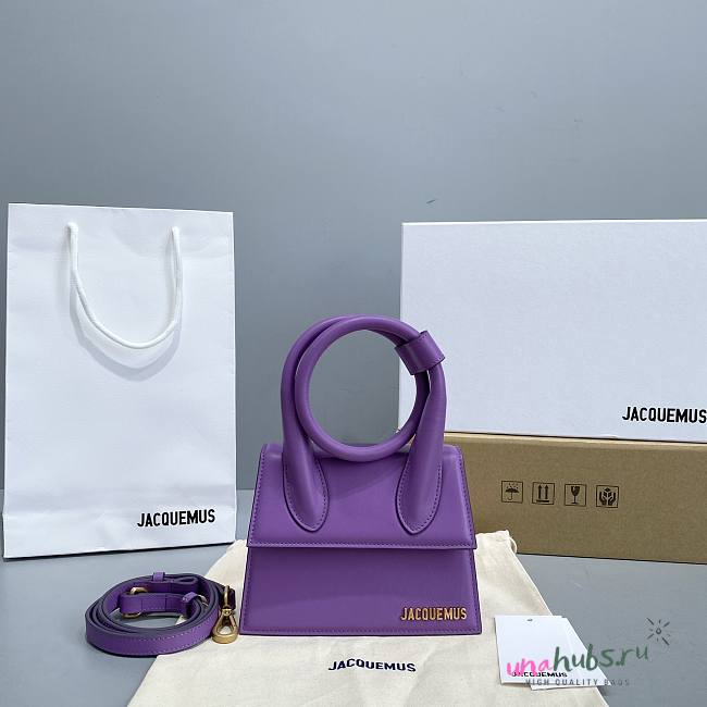 Jacquemus Le Chiquito Noeud Purple Leather Bag - 1