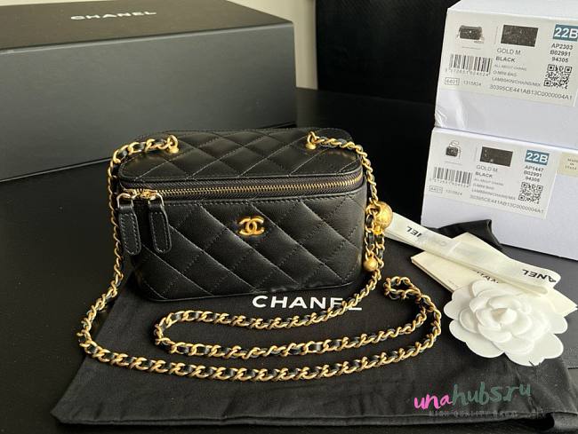 Chanel Vantiy Case Black Leather Bag - 1