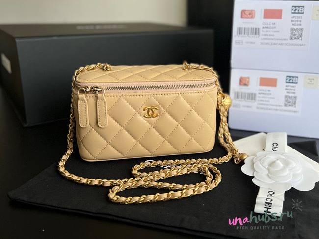 Chanel Vantiy Case Beige Leather Bag - 1