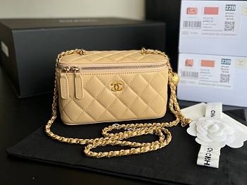 Chanel Vantiy Case Beige Leather Bag