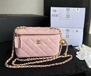 Chanel Vantiy Case Pink Leather Bag - 1