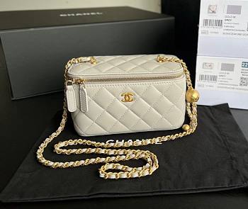 Chanel Vantiy Case White Leather Bag 