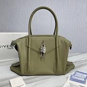 GIVENCHY Medium Antigona Lock Soft Green Leather Bag - 1