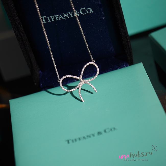 Tiffany ribbon silver necklace - 1