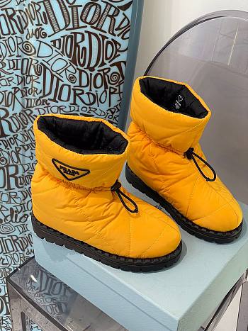 Prada padded nylon yellow boot