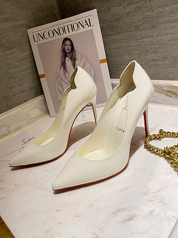 Louboutin White Patent 100mm Heels