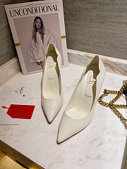 Louboutin White Patent 100mm Heels - 5