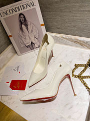 Louboutin White Patent 100mm Heels - 2