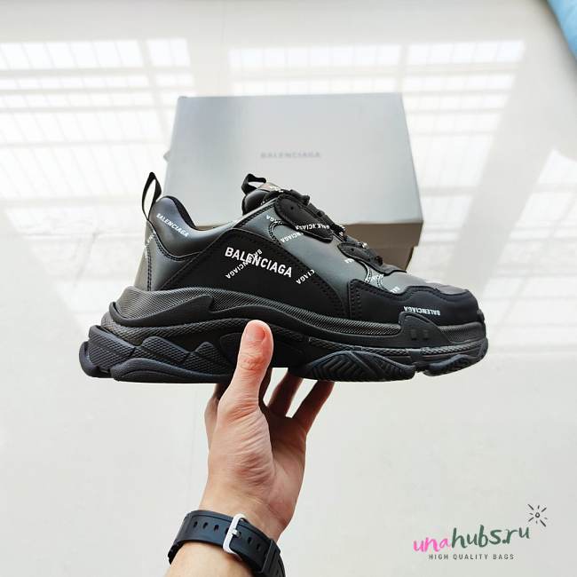 Balenciaga Triple S Black Logo Sneaker  - 1